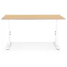 Bureau réglable en hauteur OSMOSE bois finition naturelle et métal blanc - 160x80 cm