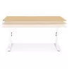 Bureau réglable en hauteur OSMOSE bois finition naturelle et métal blanc - 160x80 cm