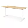 Bureau réglable en hauteur OSMOSE bois finition naturelle et métal blanc - 160x80 cm