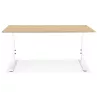 Bureau réglable en hauteur OSMOSE bois finition naturelle et métal blanc - 160x80 cm