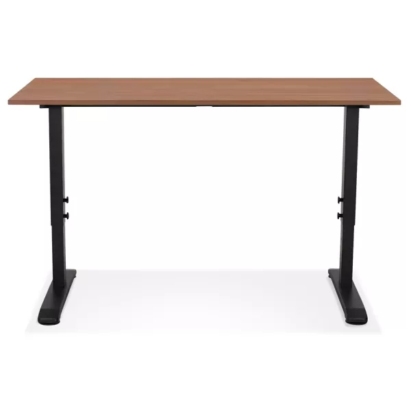 Bureau réglable en hauteur OSMOSE bois Noyer et métal noir - 140x70 cm