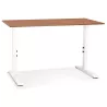 Bureau réglable en hauteur OSMOSE bois Noyer et métal blanc - 140x70 cm