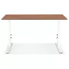 Bureau réglable en hauteur OSMOSE bois Noyer et métal blanc - 140x70 cm