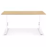 Bureau réglable en hauteur OSMOSE bois finition naturelle et métal blanc - 140x70 cm