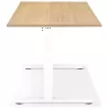 Bureau réglable en hauteur OSMOSE bois finition naturelle et métal blanc - 140x70 cm