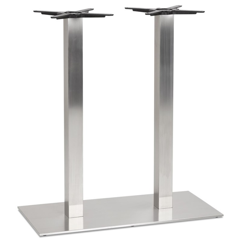 Pied de table KARO DOUBLE 100 en acier brossé