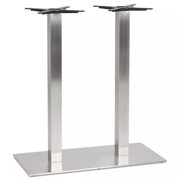 Pied de table KARO DOUBLE 100 en acier brossé