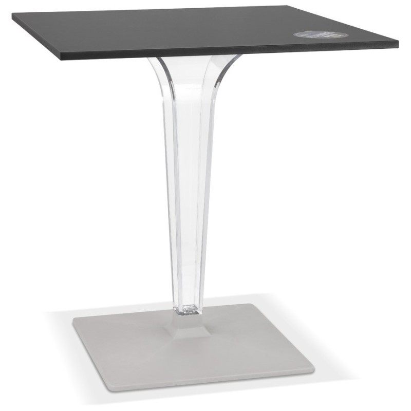 Square terrace table LIMPID black indoor-outdoor - 68x68 cm