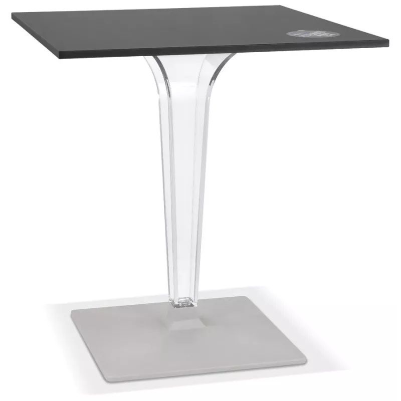 Table de terrasse carrée LIMPID noire intérieur-extérieur - 68x68 cm