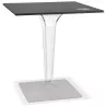 Table de terrasse carrée LIMPID noire intérieur-extérieur - 68x68 cm