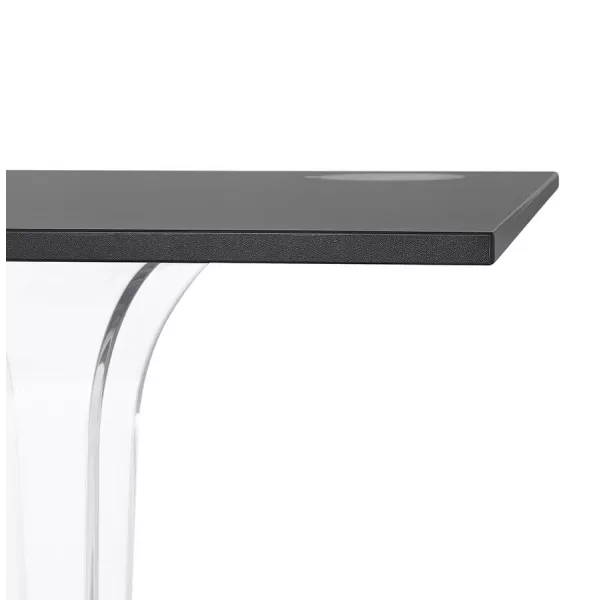 Table de terrasse carrée LIMPID noire intérieur-extérieur - 68x68 cm