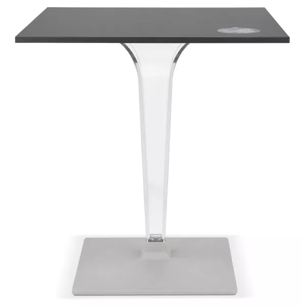 Square terrace table LIMPID black indoor-outdoor - 68x68 cm