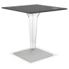 Table de terrasse carrée LIMPID noire intérieur-extérieur - 68x68 cm