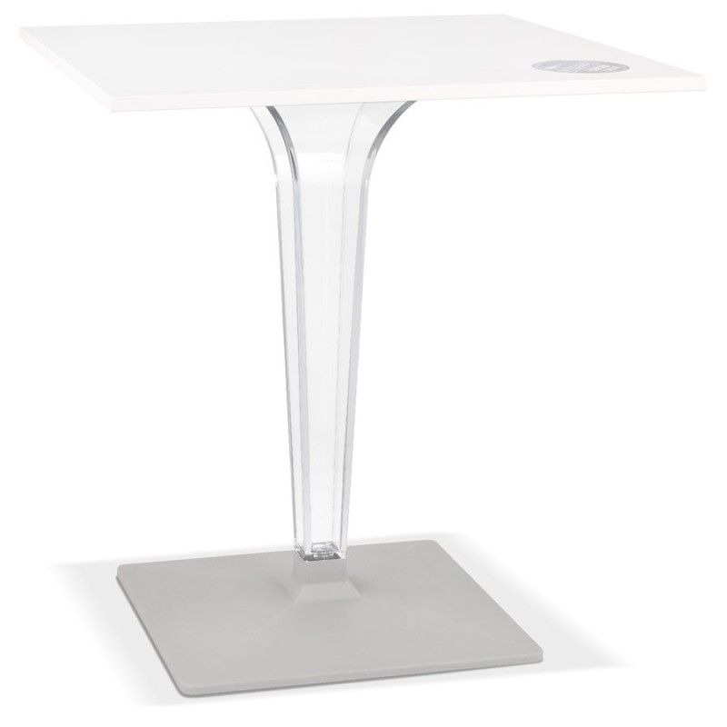 Square terrace table LIMPID white indoor-outdoor - 68x68 cm