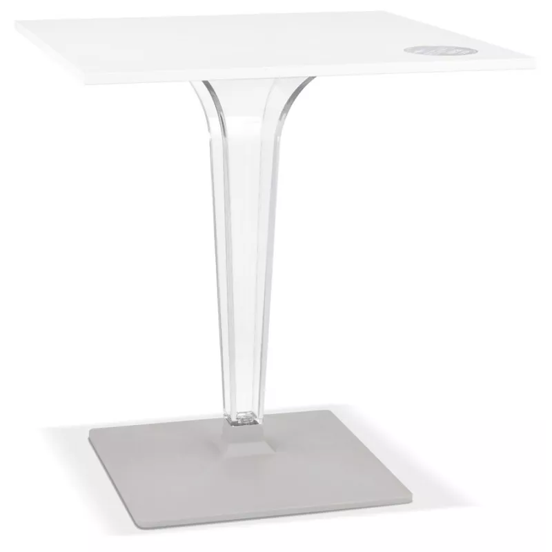 Table de terrasse carrée LIMPID blanche intérieur-extérieur - 68x68 cm