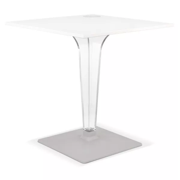 Table de terrasse carrée LIMPID blanche intérieur-extérieur - 68x68 cm