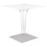 Table de terrasse carrée LIMPID blanche intérieur-extérieur - 68x68 cm