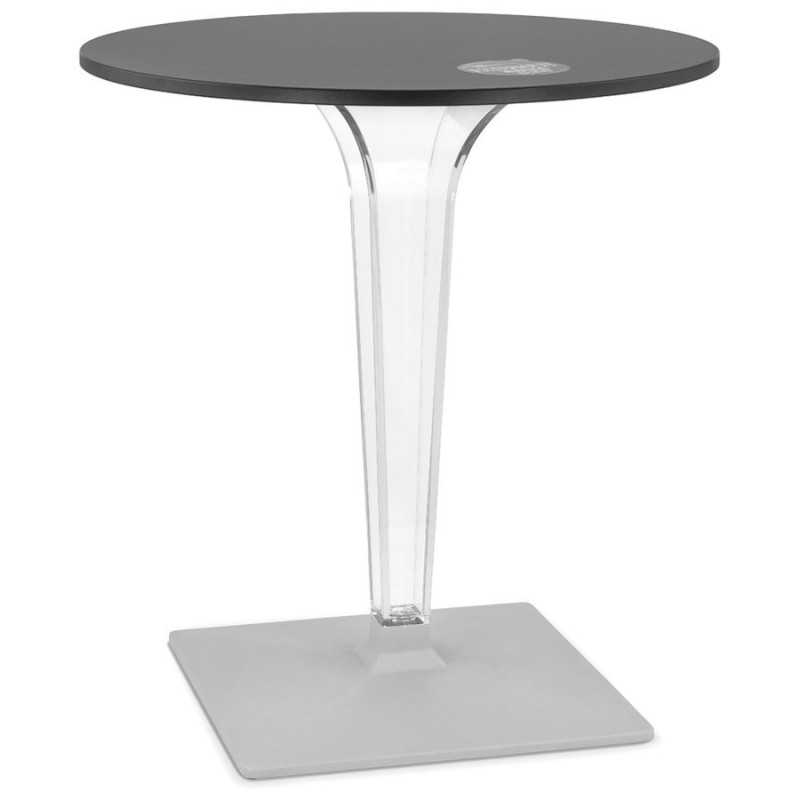 Mesa redonda de terraza interior-exterior negra LIMPID - Ø 68 cm