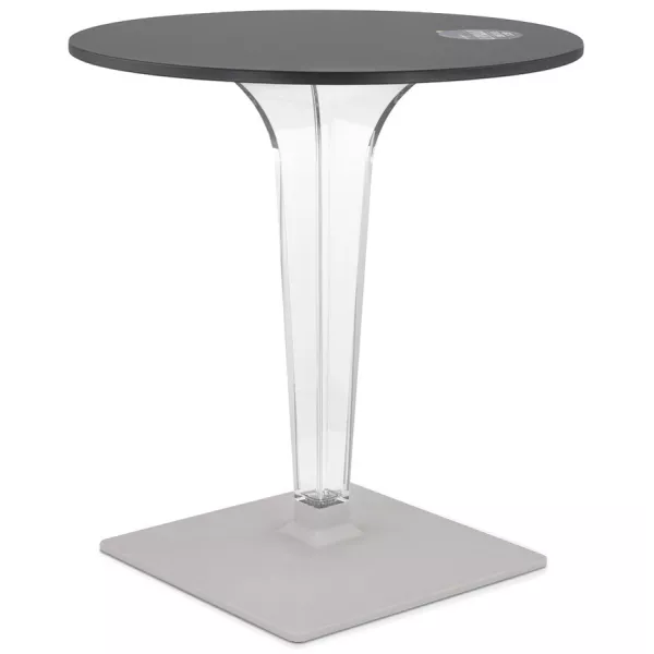 Table de terrasse ronde LIMPID noire intérieur-extérieur - Ø 68 cm