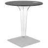 LIMPID black indoor-outdoor round terrace table - Ø 68 cm