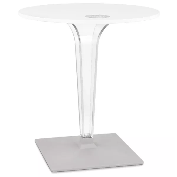 LIMPID round terrace table white indoor-outdoor - Ø 68 cm