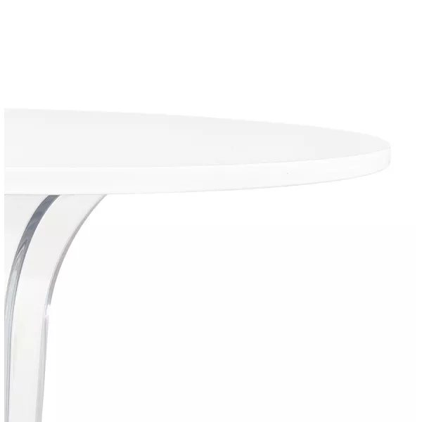 Table de terrasse ronde LIMPID blanche intérieur-extérieur - Ø 68 cm