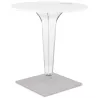 Table de terrasse ronde LIMPID blanche intérieur-extérieur - Ø 68 cm