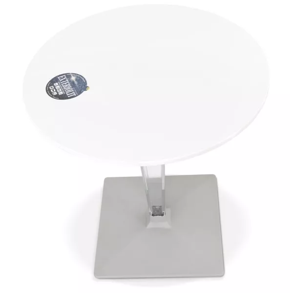 Table de terrasse ronde LIMPID blanche intérieur-extérieur - Ø 68 cm