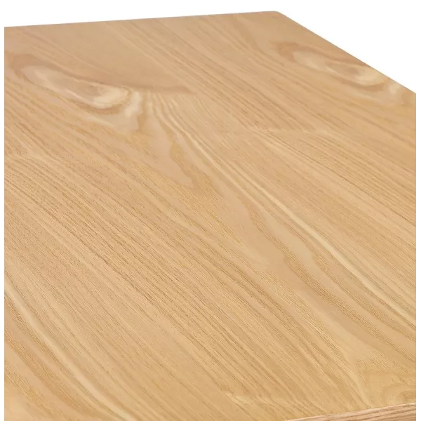 Mesa de comedor cuadrada pequeña REGIS con acabado natural madera y hierro fundido negro - 70x70 cm