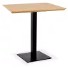 REGIS small square dining table with natural finish wood and black cast iron - 70x70 cm