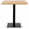 Mesa de comedor cuadrada pequeña REGIS con acabado natural madera y hierro fundido negro - 70x70 cm