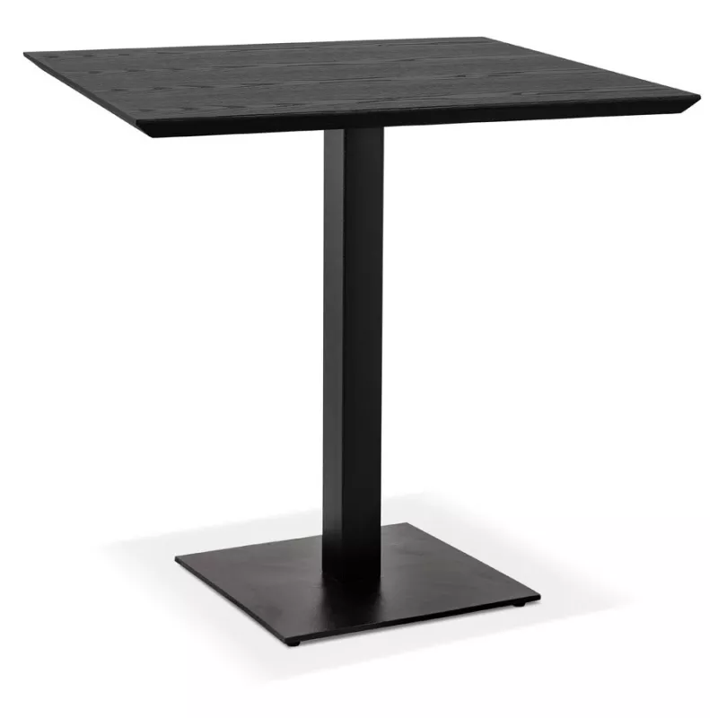 Petite table à diner carrée REGIS bois et fonte noire - 70x70 cm