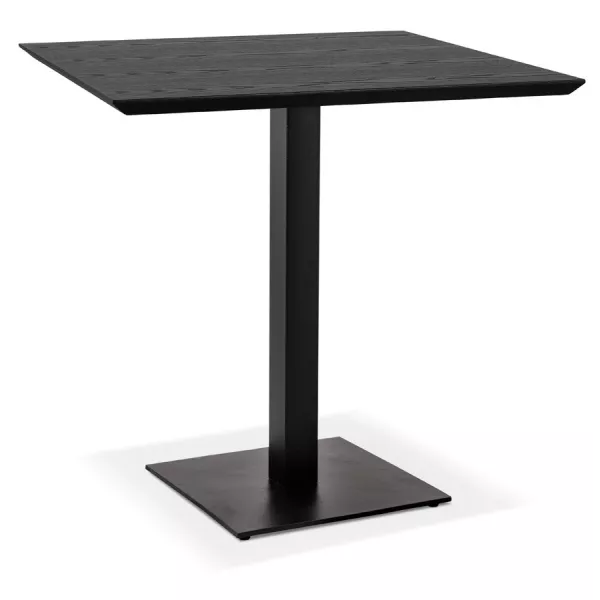 REGIS small square dining table wood and black cast iron - 70x70 cm