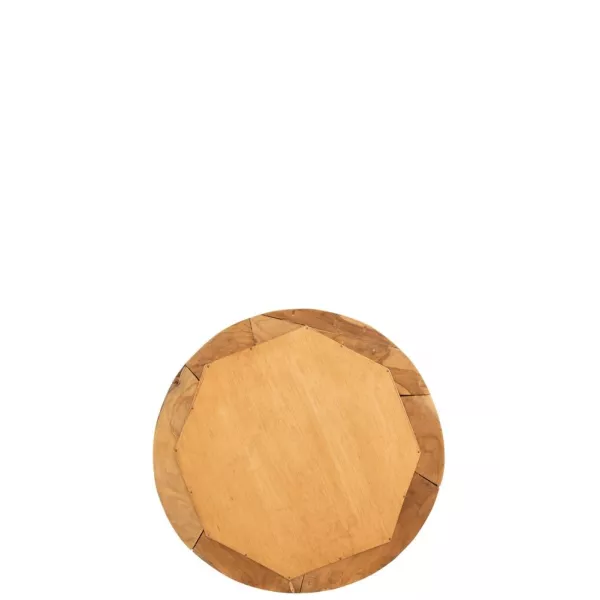 Miroir rond en bois de teck TOMMY (60x60 cm) (Naturel)