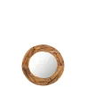 Miroir rond en bois de teck TOMMY (60x60 cm) (Naturel)