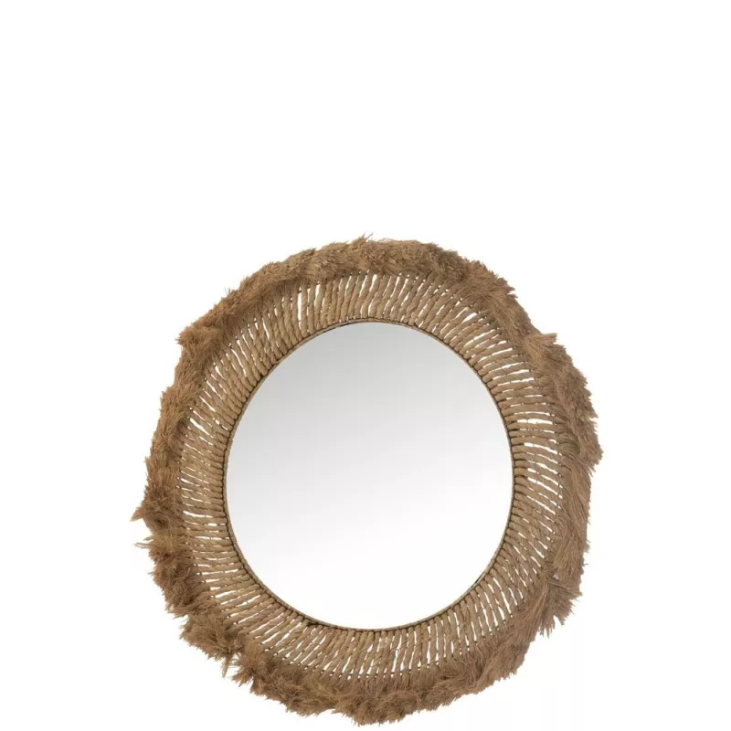 Miroir rond en fibres naturelles ETEL (90x90 cm) (Naturel)