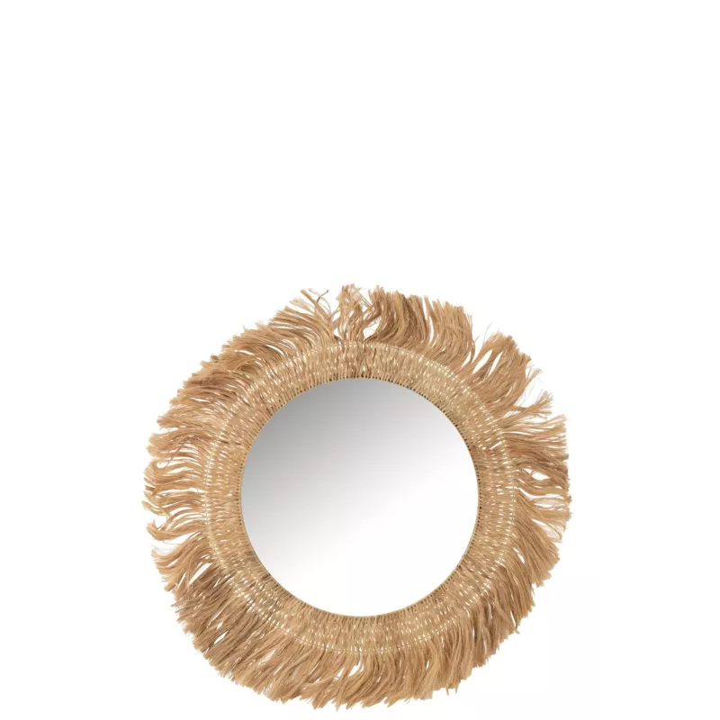 Miroir rond en roseau, rotin, bambou AMONG (120x120 cm) (Naturel)