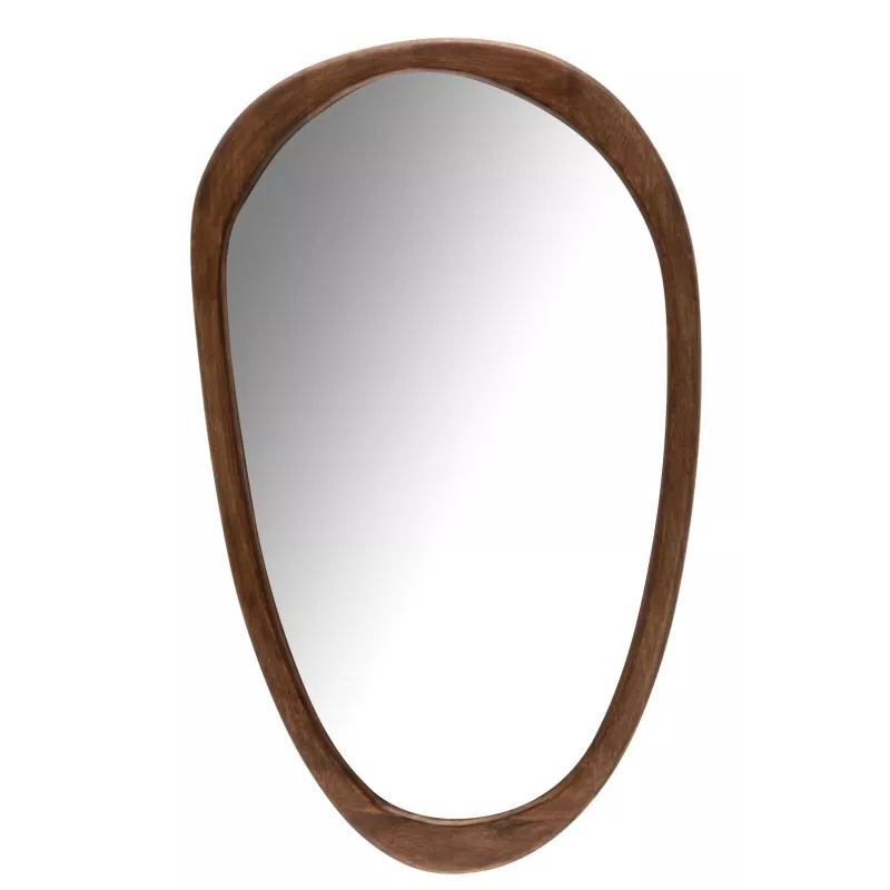 Miroir asymétrique en bois de manguier LOREN (51x83 cm) (Marron)