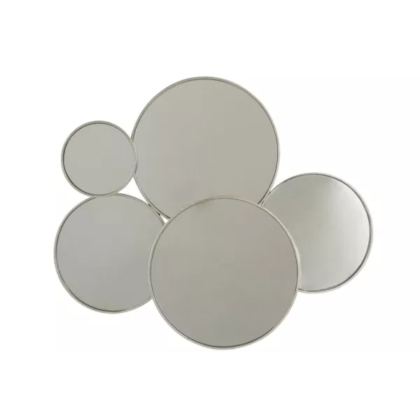 Miroir rond en métal ELIS (86x71,5 cm) (Argent)