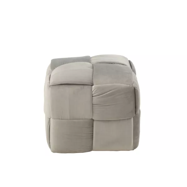 Pouf carré en textile YLLA (Gris/Greige)