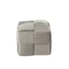 Pouf carré en textile YLLA (Gris/Greige)