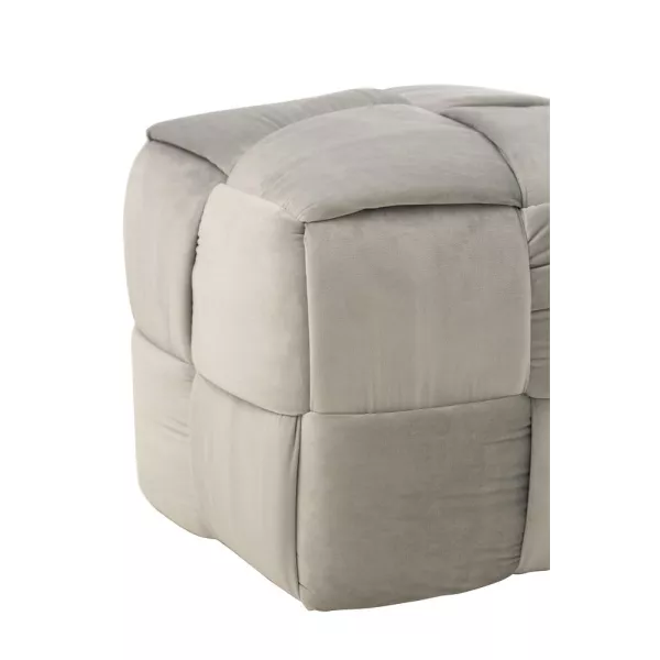 Pouf carré en textile YLLA (Gris/Greige)