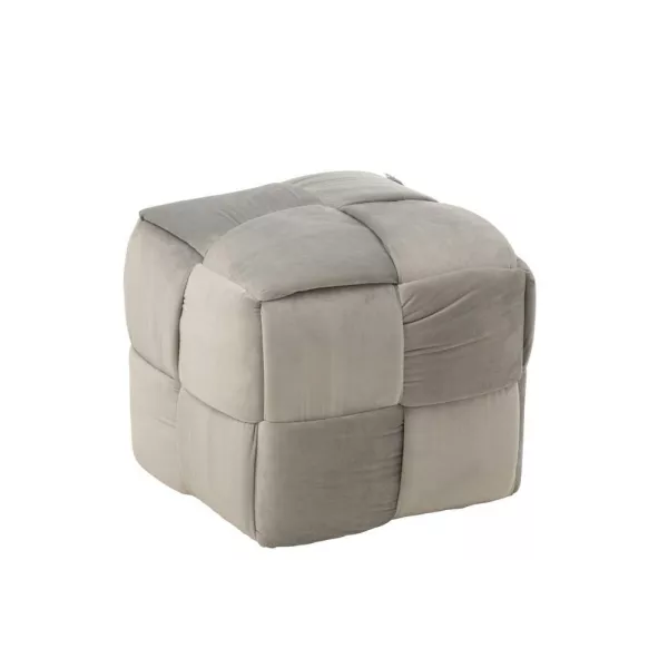 Pouf carré en textile YLLA (Gris/Greige)