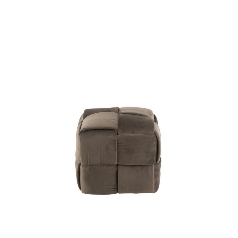 Pouf carré en textile YLLA (Taupe)