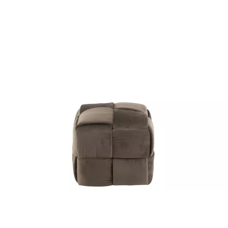 Pouf carré en textile YLLA (Taupe)