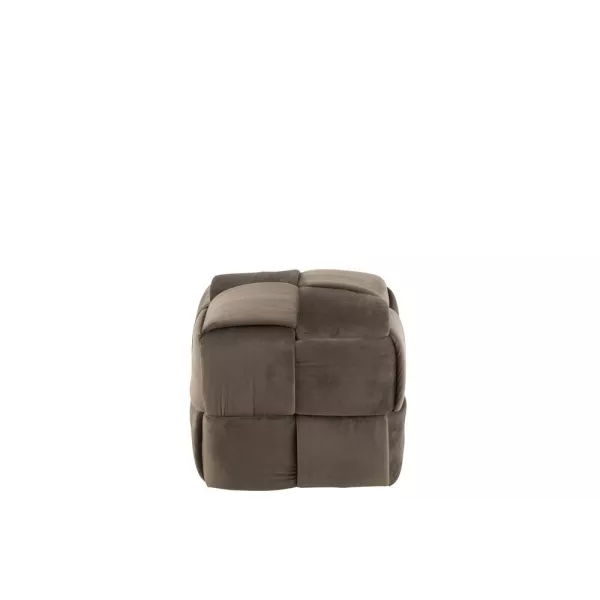 Pouf carré en textile YLLA (Taupe)