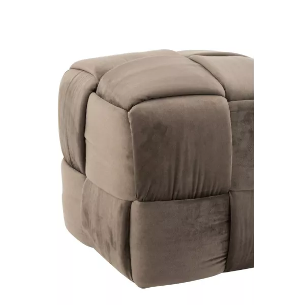 Pouf carré en textile YLLA (Taupe)