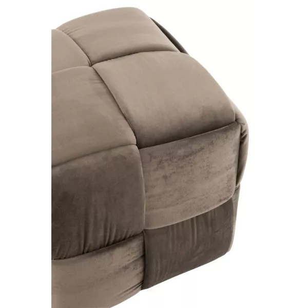 Pouf carré en textile YLLA (Taupe)