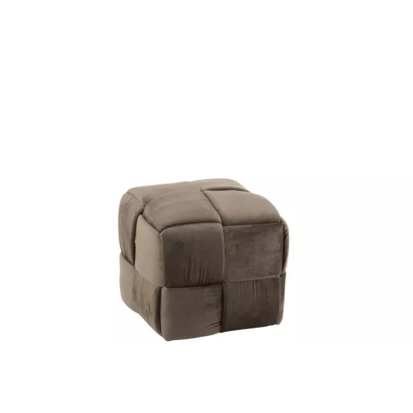 Pouf carré en textile YLLA (Taupe)