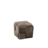 Pouf carré en textile YLLA (Taupe)